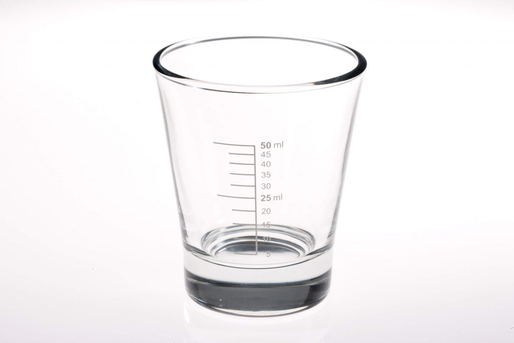 Shotglas with calibration mark